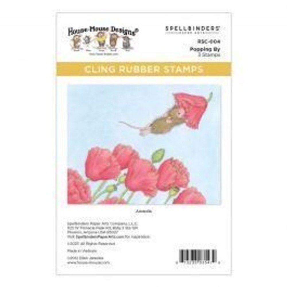 Spellbinders House-Mouse Designs Popping By Cling Rubber Stamps RSC-004 Mouse